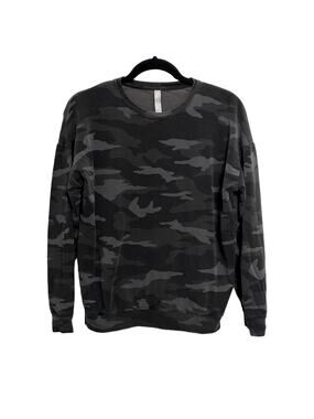 Athleta Green military camo long sleeve athletic crewneck sweatshirt size xs